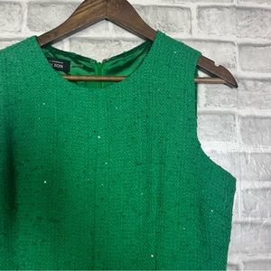 Teri Jon by Rikki Freeman Bright Emerald Jewel Green Front Slit Event Midi Dress